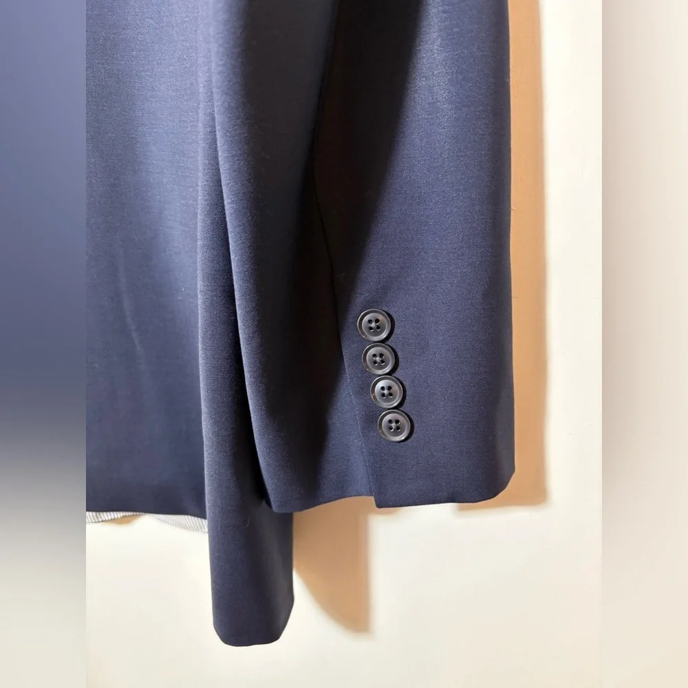 Brooks Brothers 346 Explorer Fitzgerald Fit Solid Navy Blue Wool Blazer Mens 45R